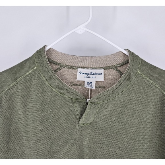 Tommy Bahama Reversible Henley Cotton Dexter Kill Shirt Mens Size Medium NEW - Picture 3 of 11